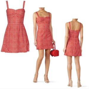 HUTCH MCKENZIE GINGHAM *DRESS - Red + White - 14